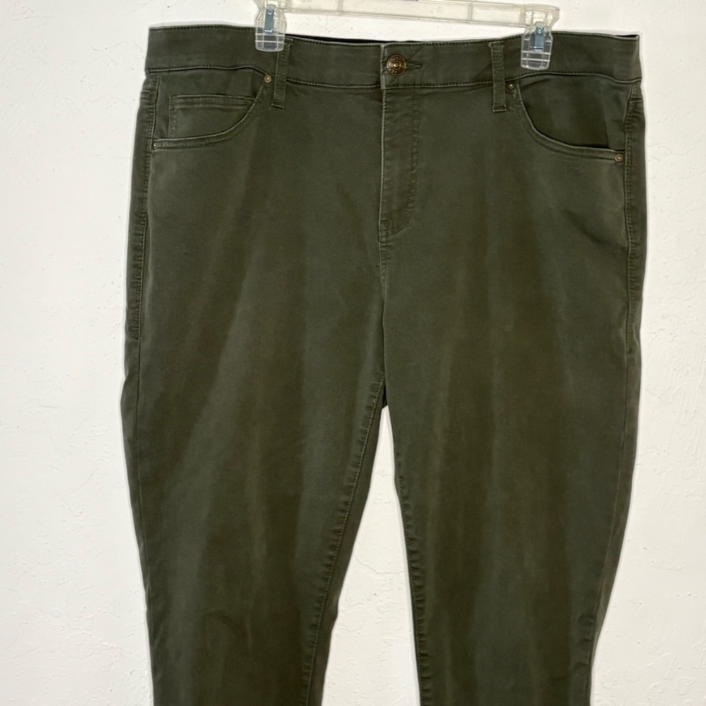 Lularoe‎ Magic Waist Band Jeans Green Skinny Size 40 Stretch Pants Women’s 16136